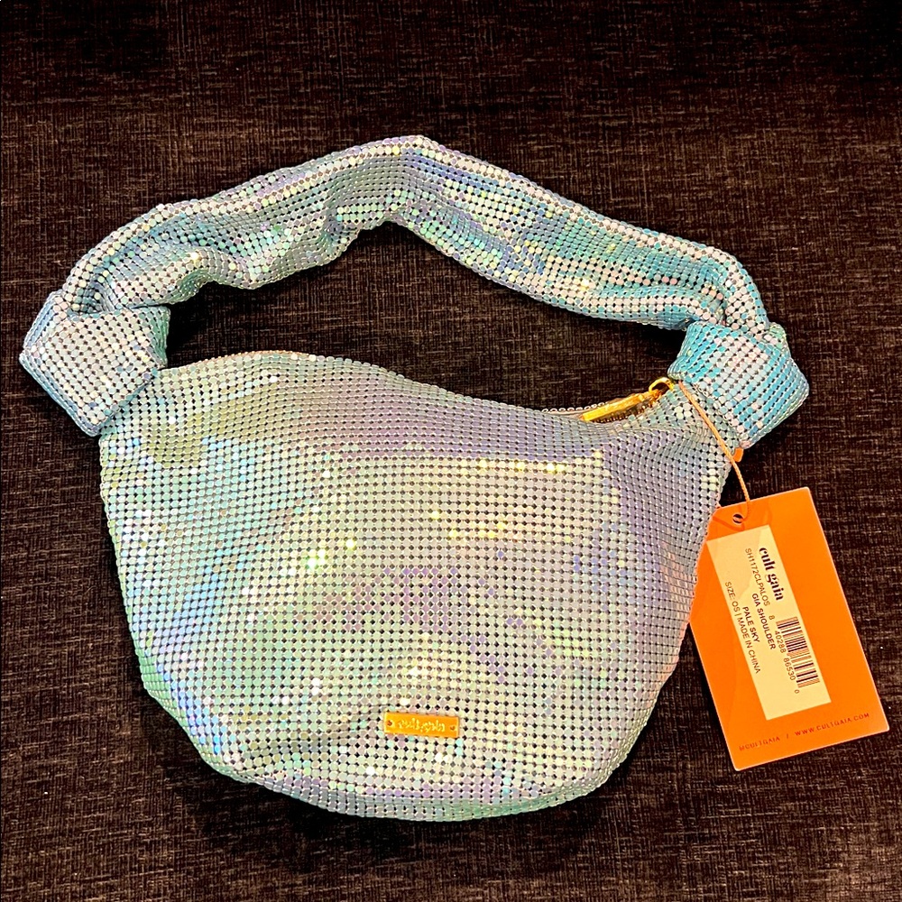NWT Cult Gaia Gia Shoulder Bag - Pale Sky - Picture 7 of 11